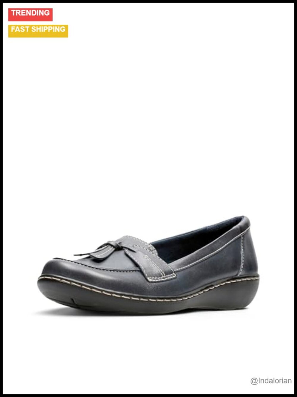 Faux Leather Slip On Loafers with Tassel Detail Comfort Walking Shoes